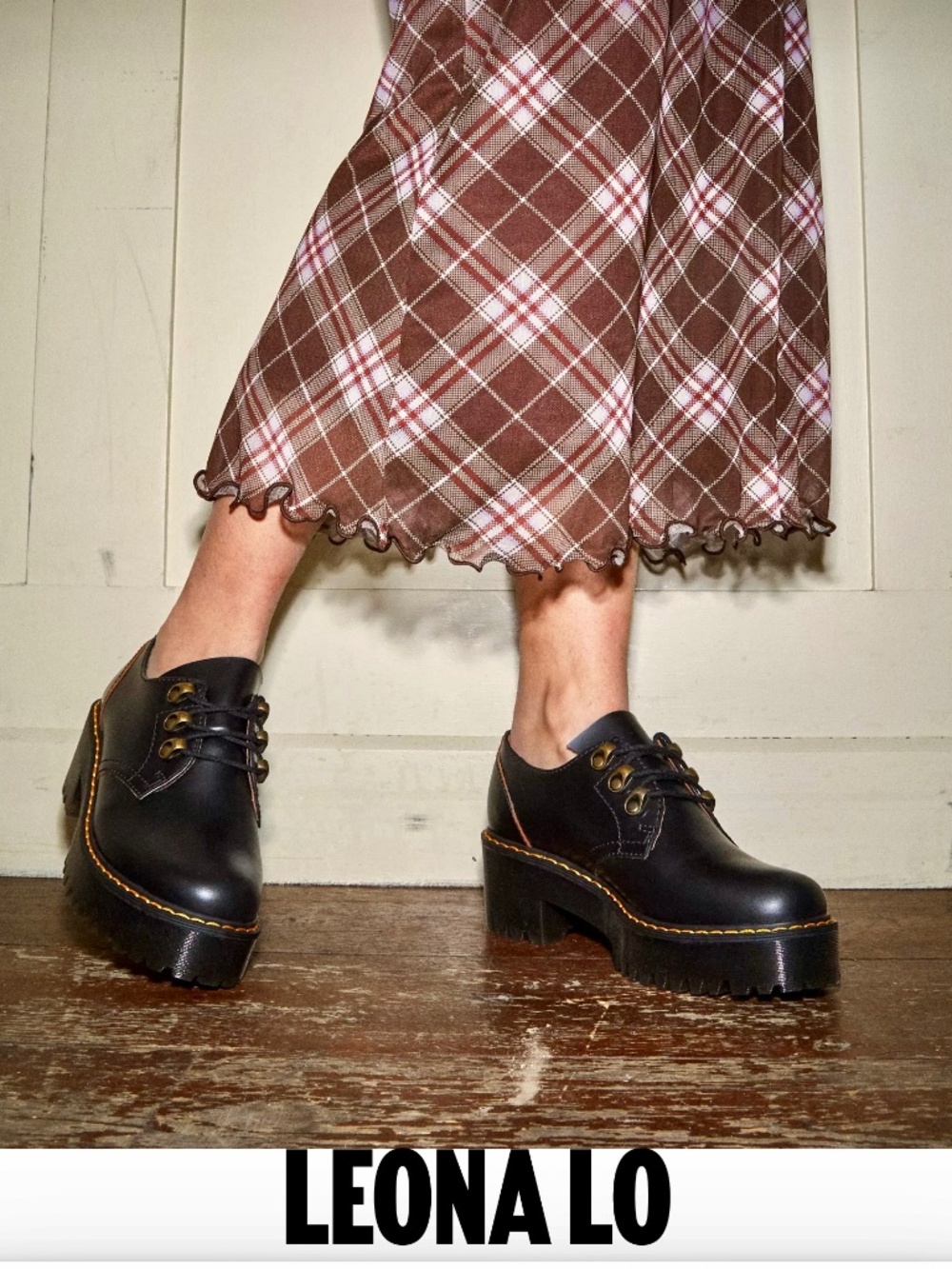 Women’s Dr. Martens Leona Lo Platform Black Leather Oxfords Size US 5 UK 3